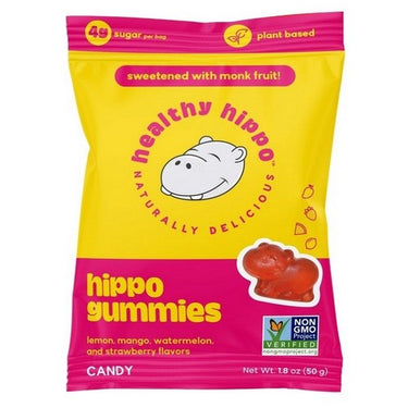 Hippo Gummies Monk Fruit Sweetened 50 Grams X12 by Healthy Hippo