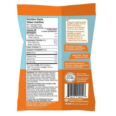 Sour Hippo Gummies Monk Fruit Sweetened 50 Grams X12 by Healthy Hippo