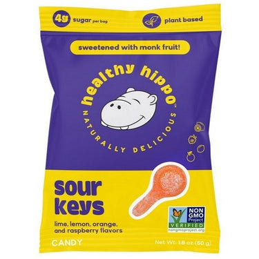 Sour Keys Monk Fruit Sweetened Gummies 50 Grams X12 by Healthy Hippo