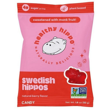 Swedish Hippos Monk Fruit Sweetened 50 Grams X12 by Healthy Hippo