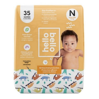 Disposable Diapers Newborn (Up to 10 Pounds) Jumbo Pack 35 Count X 4 by Hello Bello