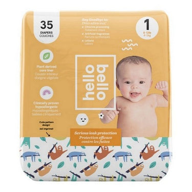 Premium Baby Diapers Size 1 (8–12 Pounds) Jumbo Box 35 Count X 4 by Hello Bello