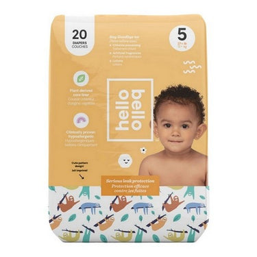 Jumbo Diaper Pack Size 5 (27+ Pounds) 20 Count X 4 by Hello Bello