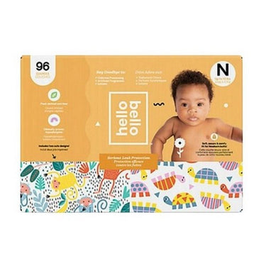 Premium Disposable Baby Diapers Newborn (Up to 10 Pounds) Club Box 96 Count by Hello Bello