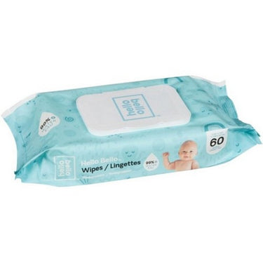 Baby Wipes 99% Water 60 Count X 6 by Hello Bello