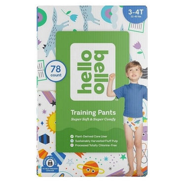 Training Pants Club Box For Boys and Girls Size Large 3T-4T (32–40 Pounds) 78 Count by Hello Bello