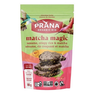 Organic Matcha Magic 62% Cocoa Dark Chocolate Bark 100 Grams X 8 by Prana
