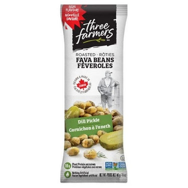 Roasted Fava Beans Dill Pickle 40 Grams X 12 by Three Farmers