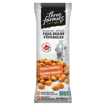 Roasted Fava Beans Zesty Cheddar 40 Grams X 12 by Three Farmers