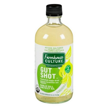 Organic Culture Gut Shot Garlic Dill 473 Ml X 6 by Farmhouse Culture