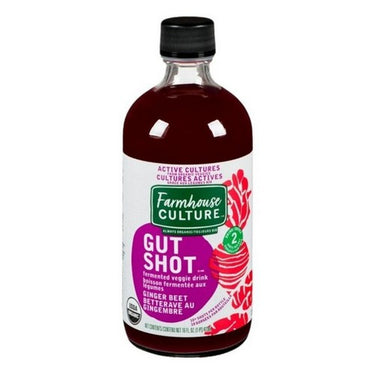 Organic Gut Shot Ginger Beet 473 Ml X 6 by Farmhouse Culture