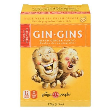 Double Strength Hard Ginger Candy Gin Gins 128 Grams X 12 by Ginger People