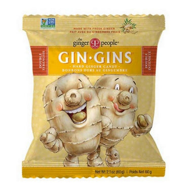 Double Strength Gin Gins Hard Ginger Candy 60 Grams X 12 by Ginger People
