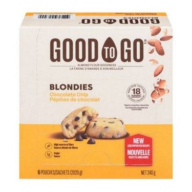 Chocolate Chip Blondies Almond Flour Bar 20 Grams X 2 Count (Case Of 6) by Good To Go