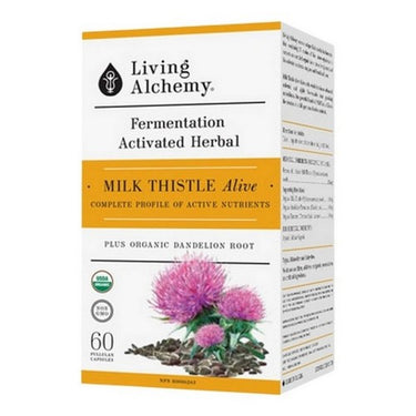 Fermentation Activated Herbal Milk Thistle Alive 60 Count by Living Alchemy