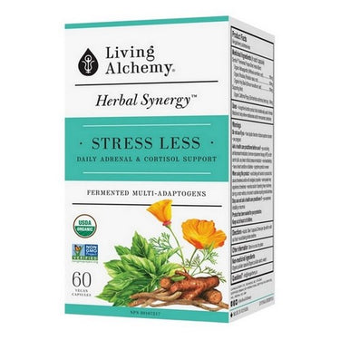 Herbal Synergy Stress Less Daily Adrenal And Cortisol Support 60 Count by Living Alchemy