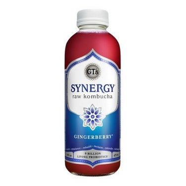 GT's, Synergy Raw Kombucha Gingerberry, 480 Ml (Case Of 12)
