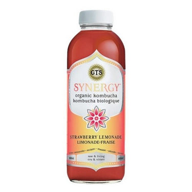 GT's, Organic Synergy Kombucha Strawberry And Lemonade, 480 Ml (Case Of 12)