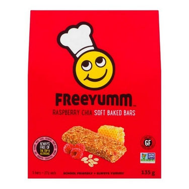 Raspberry Chia Soft Baked Bars 135 Grams (Case Of 6) by Freeyumm