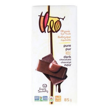 Classic Organic 70% Cacao Dark Chocolate 85 Grams (Case Of 12) by Theo