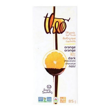 Organic Orange 70% Dark Chocolate 85 Grams (Case Of 12) by Theo