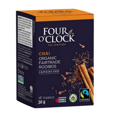 Four O'Clock Tea, Organic Fairtrade Rooibos, 16 Bags (Case Of 6)