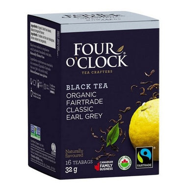 Organic Fairtrade Classic Earl Grey 16 Bags (Case Of 6) by Four O'Clock Tea