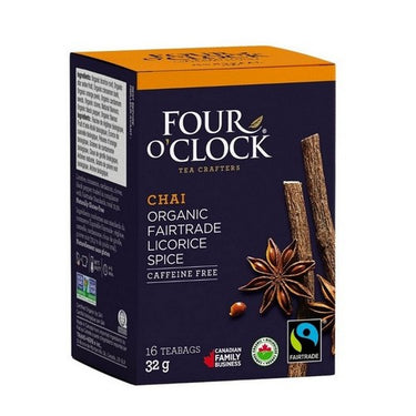 Organic Fairtrade Licorice Spice 16 Bags (Case Of 6) by Four O'Clock Tea