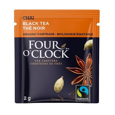 Organic Fairtrade Black Tea 16 Bags (Case Of 6) by Four O'Clock Tea