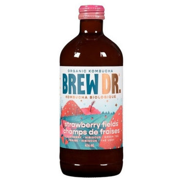 Organic Strawberry Fields 414 Ml (Case Of 12) by Brew Dr. Kombucha