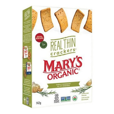 Garlic Rosemary Real Thin Crackers 142 Grams (Case Of 6) by Mary'S Organic