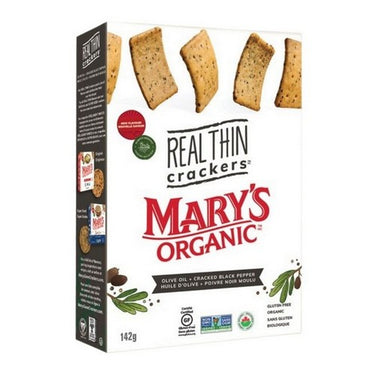 Olive Oil And Black Pepper Real Thin Crackers 142 Grams (Case Of 6) by Mary'S Organic