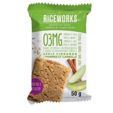 Apple Cinnamon Omega 3 Fruit Bar 50 Grams (Case Of 9) by Riceworks