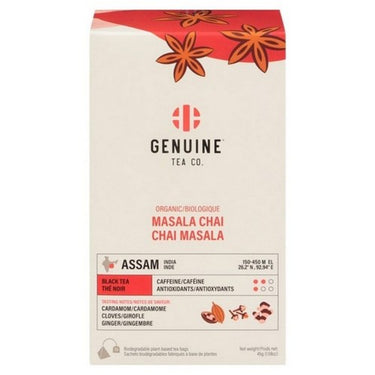 Organic Masala Chai Black Tea 45 Grams (Case Of 8) by Genuine Tea Co.