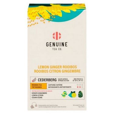 Lemon Ginger Rooibos Tea 45 Grams (Case Of 8) by Genuine Tea Co.