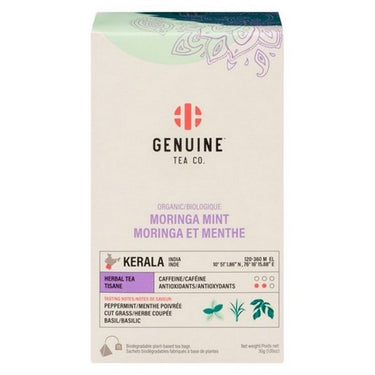 Organic Moringa Mint Herbal Tea 30 Grams (Case Of 8) by Genuine Tea Co.