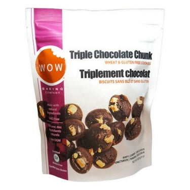Triple Chocolate Chunk Cookies Shelf Stable Pouch 227 Grams (Case Of 12) by Wow Baking Company