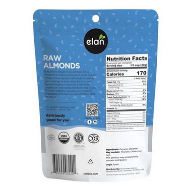 Organic Almonds Raw 200 Grams (Case Of 8) by Elan
