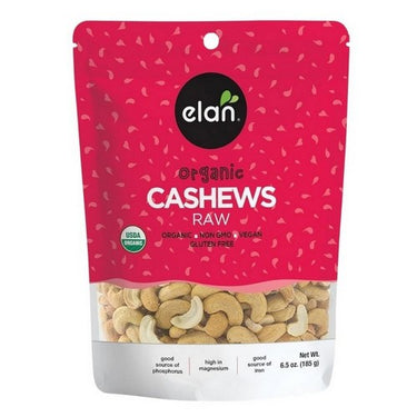 Organic Raw Cashews 185 Grams (Case Of 8) by Elan