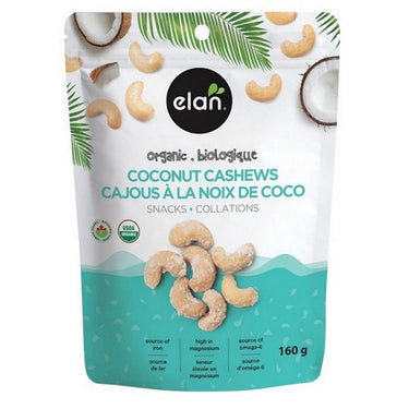 Organic Coconut Cashews 160 Grams (Case Of 8) by Elan