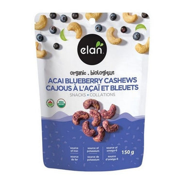 Organic Acai Blueberry Cashews 150 Grams (Case Of 8) by Elan