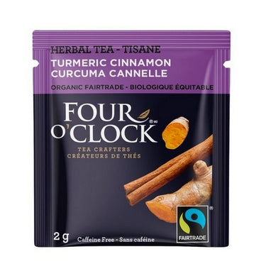 Organic Fairtrade Turmeric Cinnamon 16 Bags (Case Of 6) by Four O'Clock Tea
