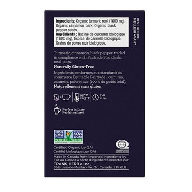 Organic Fairtrade Turmeric Cinnamon 16 Bags (Case Of 6) by Four O'Clock Tea