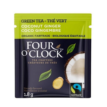 Organic Fairtrade Coconut Ginger 16 Bags (Case Of 6) by Four O'Clock Tea