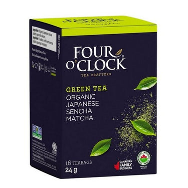 Organic Japanese Sencha Matcha 16 Bags (Case Of 6) by Four O'Clock Tea