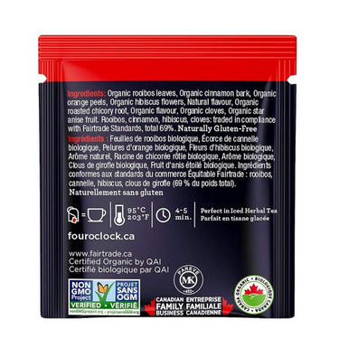 Organic Fairtrade Spicy Orange 16 Bags (Case Of 6) by Four O'Clock Tea