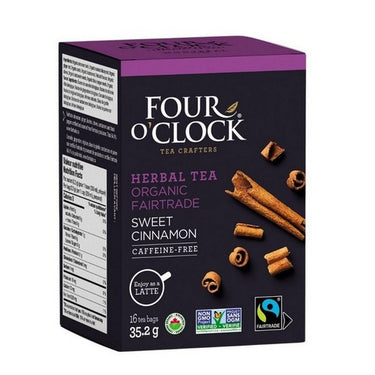 Organic Fairtrade Sweet Cinnamon 16 Bags (Case Of 6) by Four O'Clock Tea