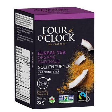 Organic Fairtrade Golden Turmeric 16 Bags (Case Of 6) by Four O'Clock Tea