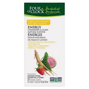 Organic Herbalist Green Tea Vitality Energy 20 Bags (Case Of 6) by Four O'Clock Tea