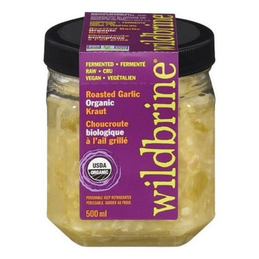 Organic Roasted Garlic Sauerkraut 500 MI (Case Of 6) by Wildbrine